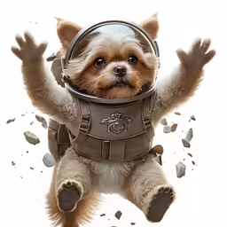 an illustration of a dog wearing a space suit