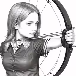an image of a woman aiming with her bow