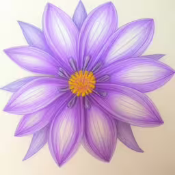 a very big pretty colored flower on a white surface,the large purple flower has long white petals,this is the flower in progress, but the shape isn