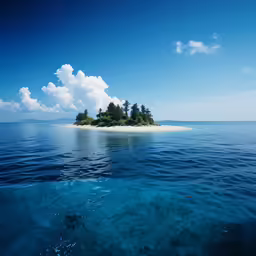 a small island is off the coast of the ocean