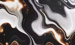 black marble with gold and white swirls