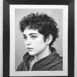 black and white photograph of a young person