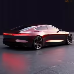 an all electric car on a concrete surface