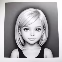 a girl is featured with a black and white portrait