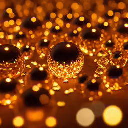 small balls and stars are shown in a display