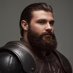 the man is wearing a helmet and armor