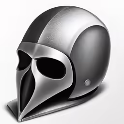 a helmet is shown with an odd face on it