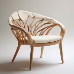 the back end of an oval shaped chair