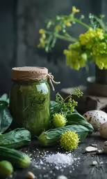a vase filled with flowers sitting next to green leaves