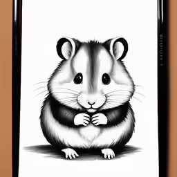 an ink painting of a mouse