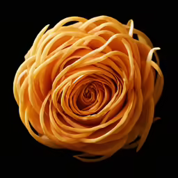 a closeup view of yellow curly hair flower