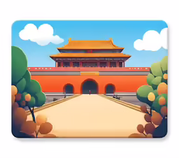 a painting of a building in china
