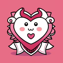 the heart is in the shape of a monster,a drawing of a heart and some hair