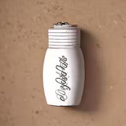 a canister shaped like a mug on a wall