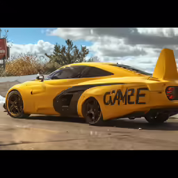 this is a photo of the supercar with the word game on it