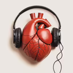 a heart and headphones in a photo