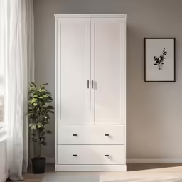 this is an image of a room with white furniture