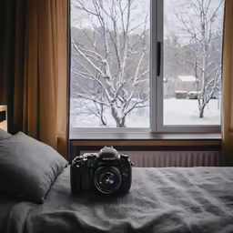 the photo is taken out of the bedroom window