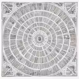 a print depicting an abstract circular design