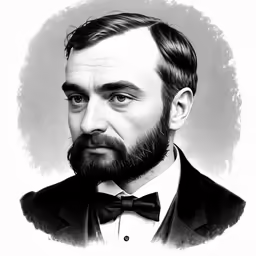 a painting of a man with a beard and wearing a suit