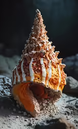 a cone cake with meringue, whipped cream and sprinkles