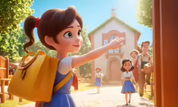 a girl with her hand on the door while another girl is looking through it
