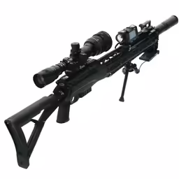 an arg rifle with a scope and scope