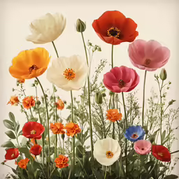 there are many bright flowers in the vase