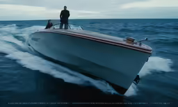 man standing on top of a boat in the ocean