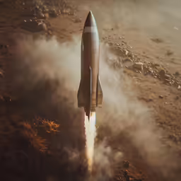 an airplane flying in the air with a lot of dust on it