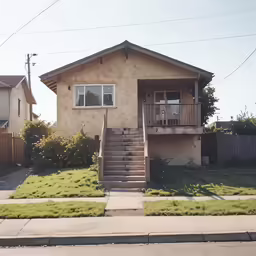 a small house with a very small front yard
