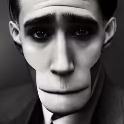 an ugly man wearing a suit and tie