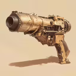 a very strange and unusual looking gun on the ground