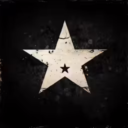 a white star painted on a dark background
