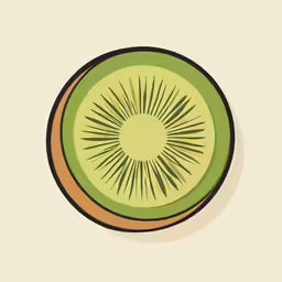a sliced kiwi fruit on a white plate