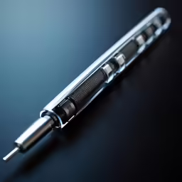 two pens in silver, black and white