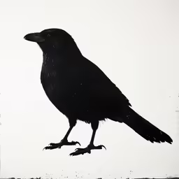 a black crow sits in the corner on a window sill