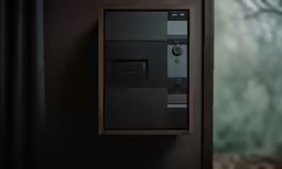 an art piece has been placed on a door