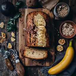bread that has been sliced on a cutting board