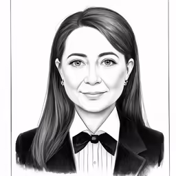 a drawing of a female in a tuxedo