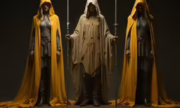 the people are dressed up in costumes