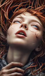 an attractive redheaded woman with long wavy red hair