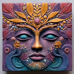 an art piece made with polymer and colored glue