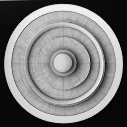 four circles in a black room with white trim