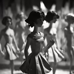 a series of stylized photos with various women in dresses