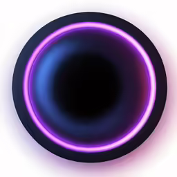 a circular blue light shining in the dark