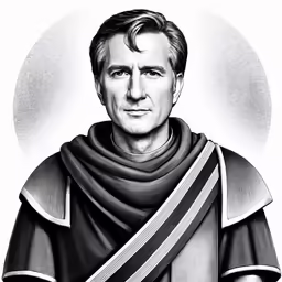 black and white portrait of a priest