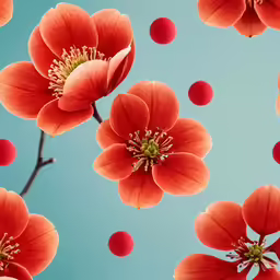red flowers with petals and many smaller ones