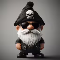 an adorable, evil santa clause is posed for a photo