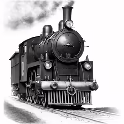 this is an old time train in black and white